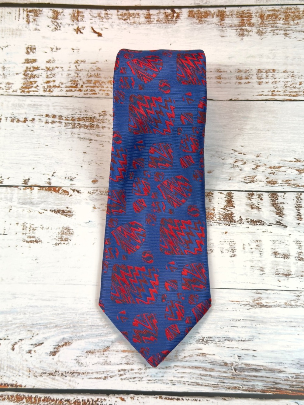 *Vintage* Hardy Amies Silk Tie Blue with Red Design